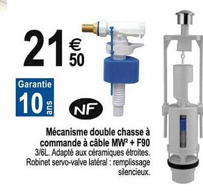 Mécanisme Double Chasse à Commande à Câble Mw² + F90