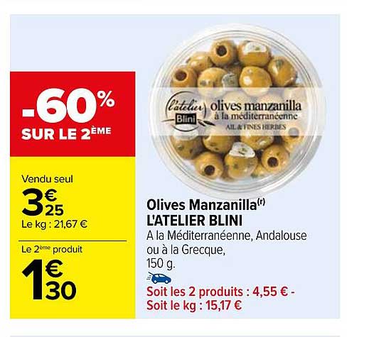 olives manzanilla l'atelier blini