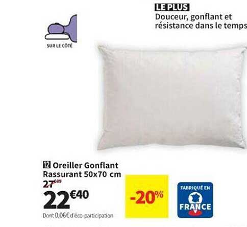 Oreiller Gonflant Rassurant 50 X 70 Cm