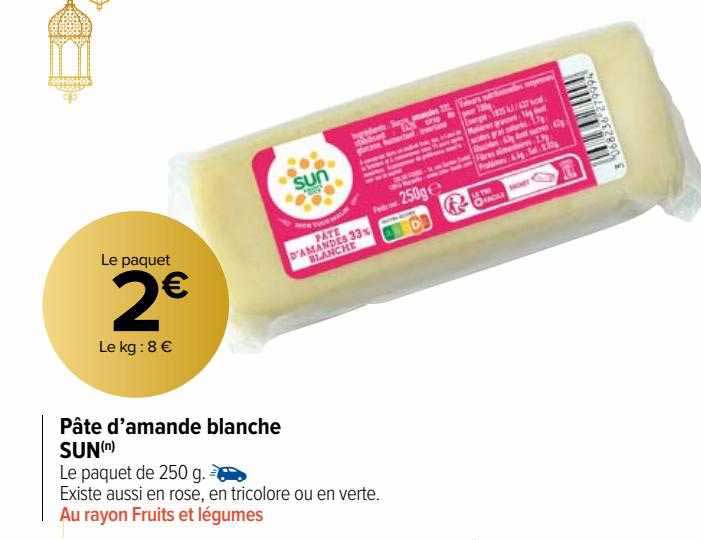 pâte d'amande blanche sun