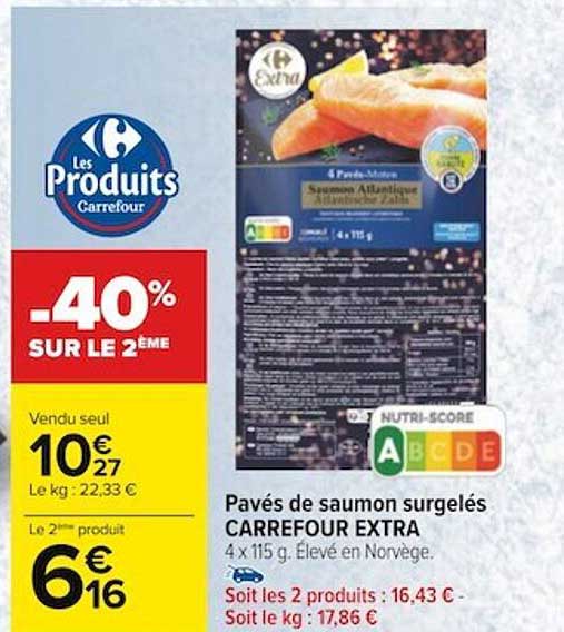 Pavés De Saumon Surgelés Carrefour Extra