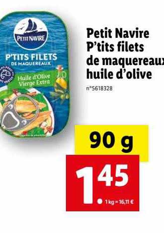 petit navire p'tits filets de maquereaux huile d'olive