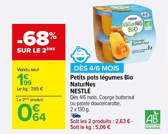 petits pots légumes bio naturnes nestlé