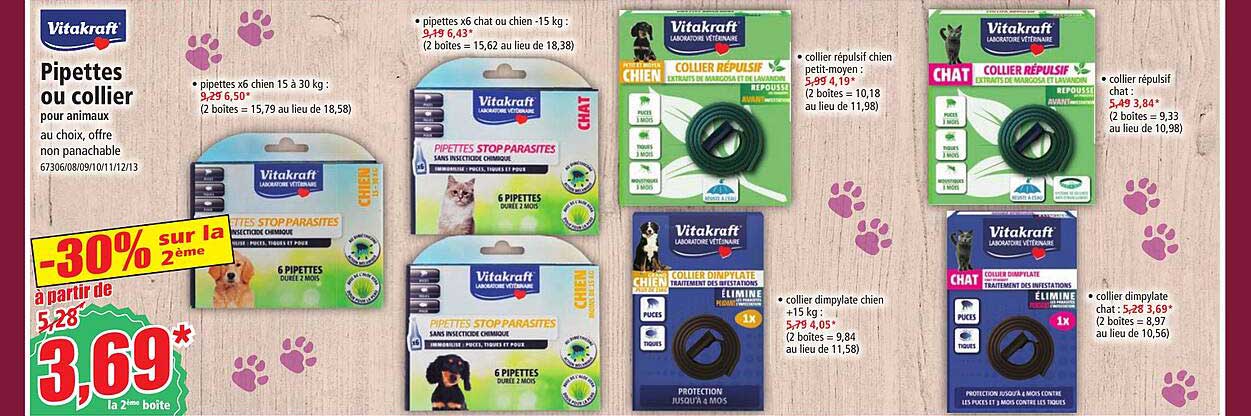 pipettes ou collier vitakraft