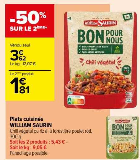 plats cuisinés william saurin