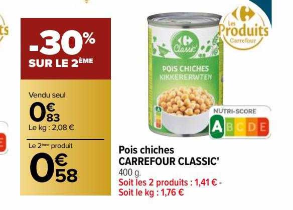 Pois Chiches Carrefour Classic'