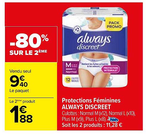 protections féminines always discreet