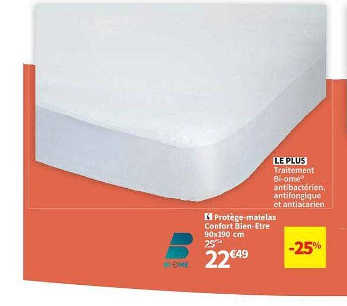protège-matelas confort bien-être 90 x 190 cm
