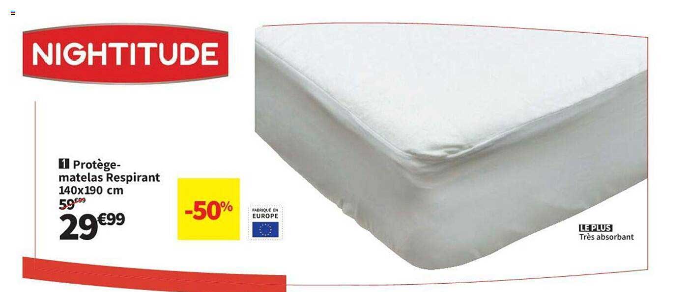 protège-matelas respirant 140 x 190 cm