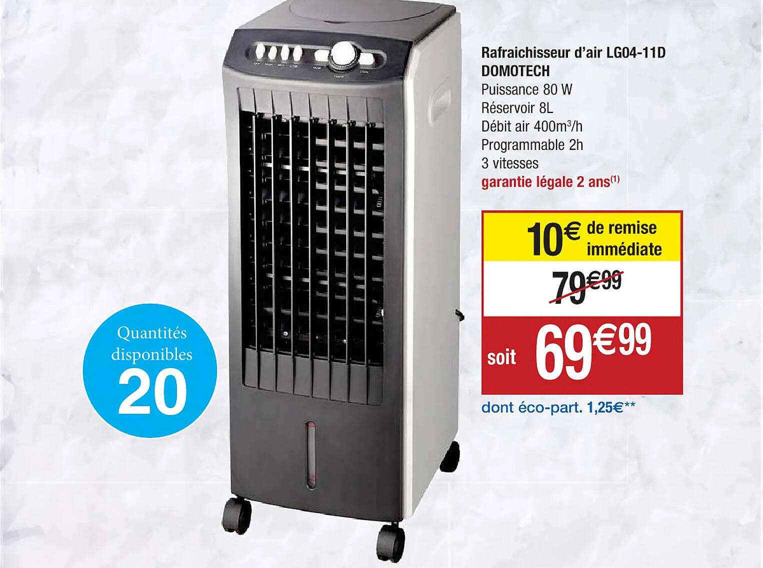 rafraîchisseur d'air lg04-11d domotech