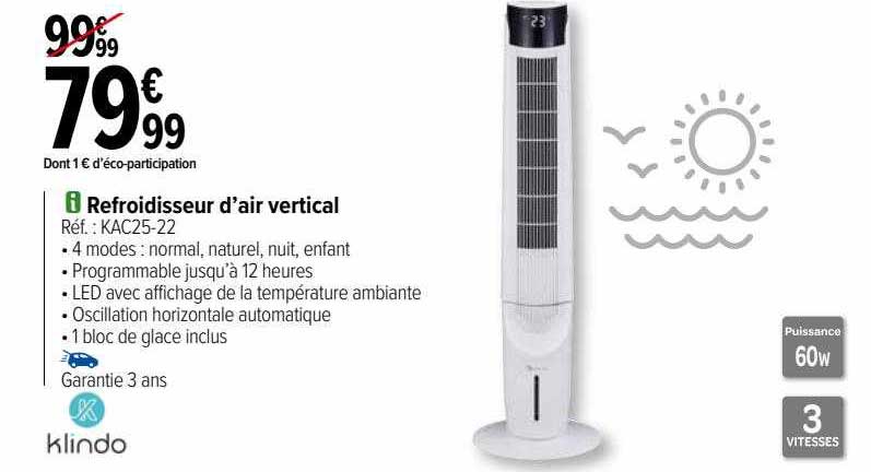 refroidisseur d'air vertical klindo