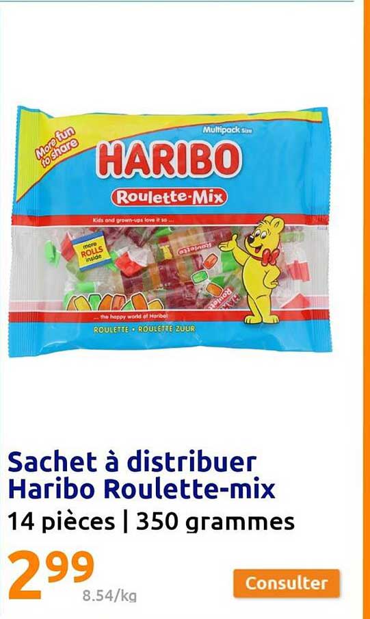 sachet à distribuer haribo roulette-mix