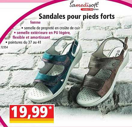 sandales pour pieds forts femme