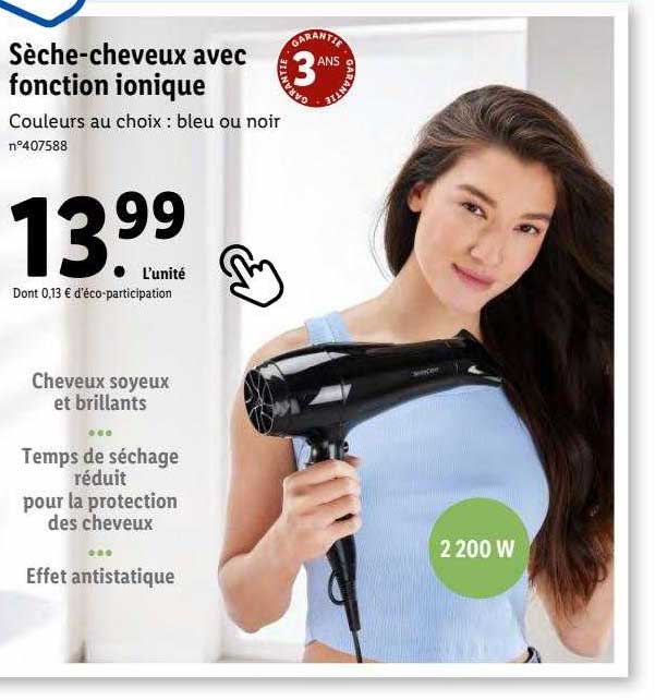 sèche-cheveux avec fonction ionique