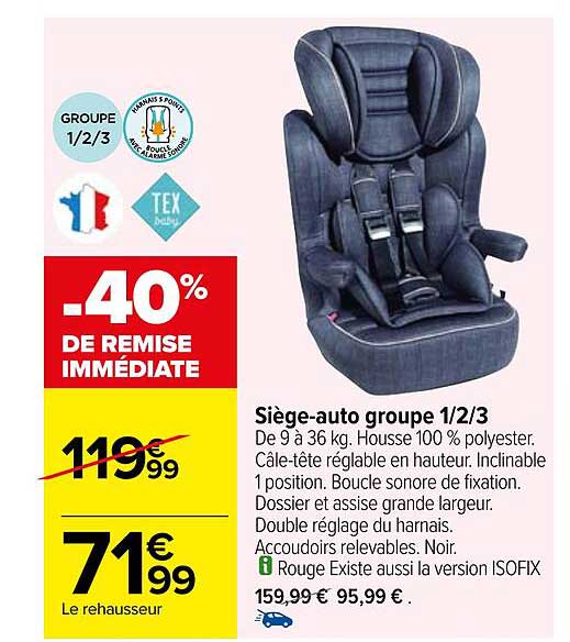 siège-auto groupe 1-2-3 tex baby