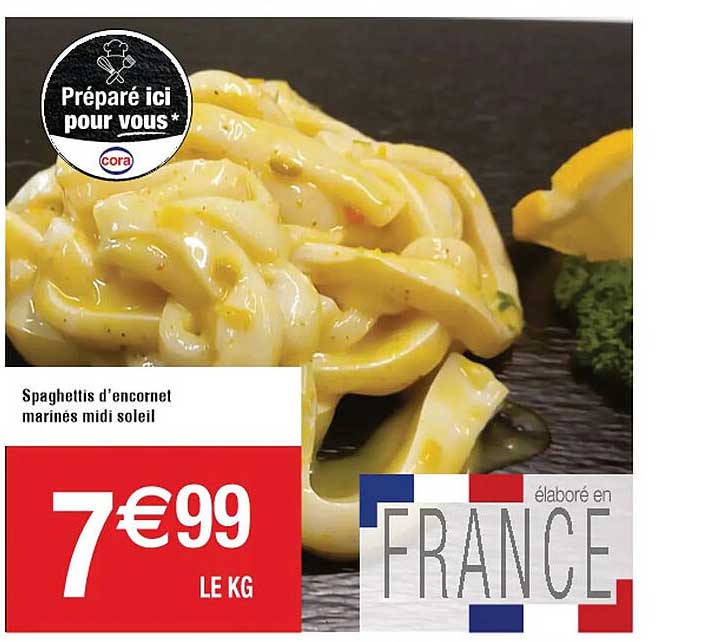 spaghettis d'encornet marinés midi soleil