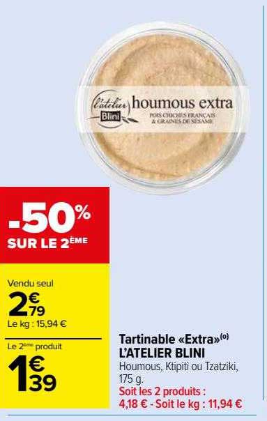 tartinable «extra» l'atelier blini