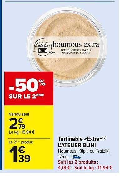 Tartinable «extra» L'atelier Blini