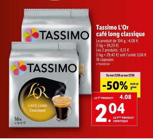 Tassimo L'or Café Long Classique
