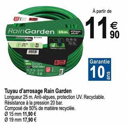 tuyau d'arrosage rain garden