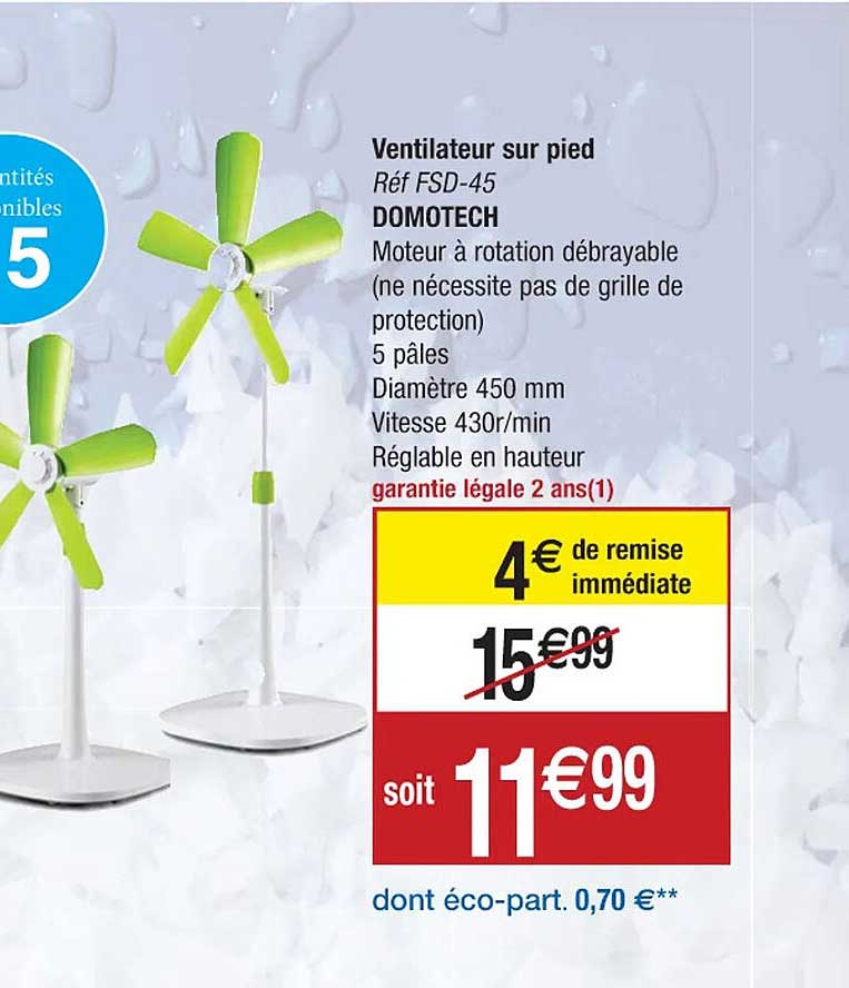 Ventilateur Sur Pied Domotech