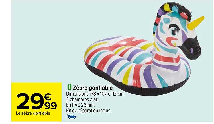 zèbre gonflable