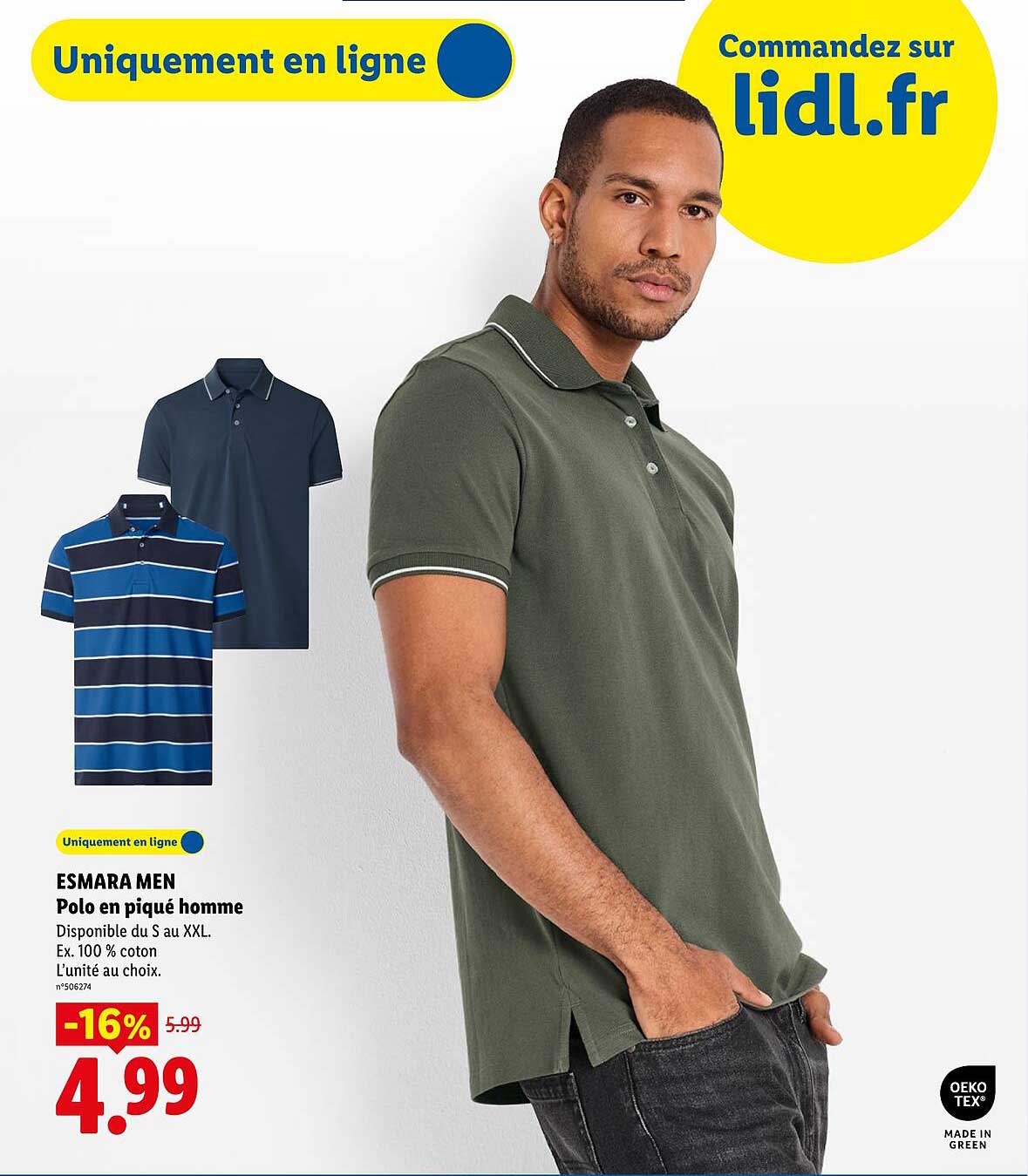 ESMARA MEN Polo en piqué homme