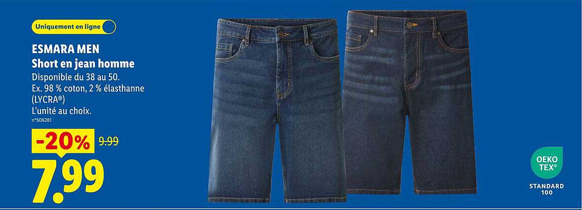 ESMARA MEN Short en jean homme