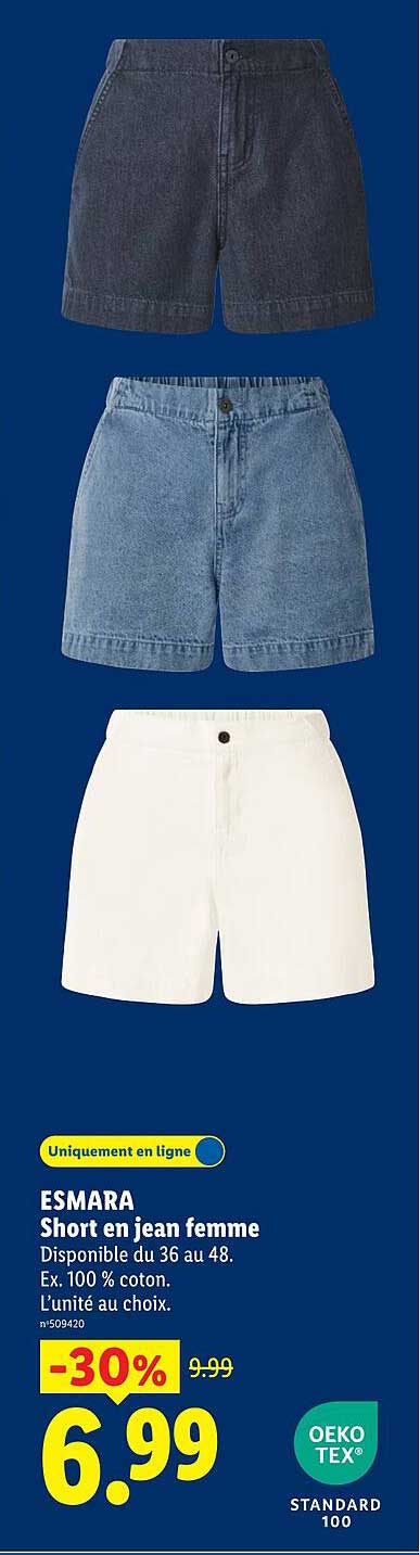 ESMARA Short en jean femme