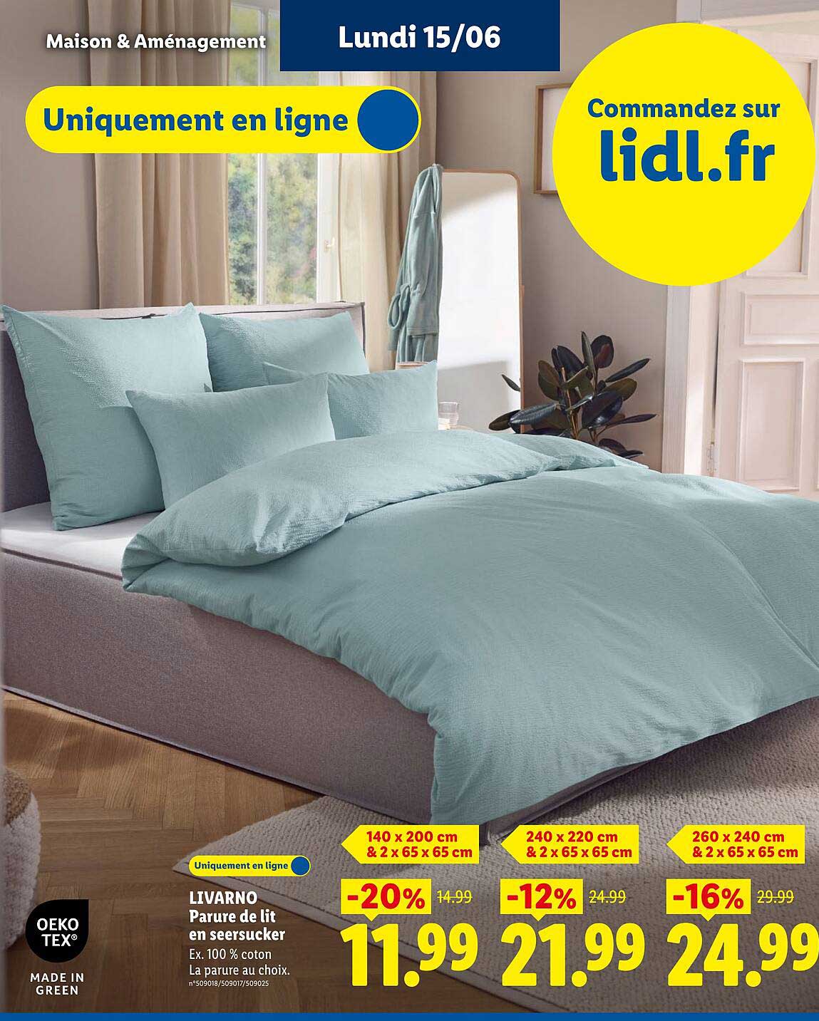 LIVARNO Parure de lit en seersucker
