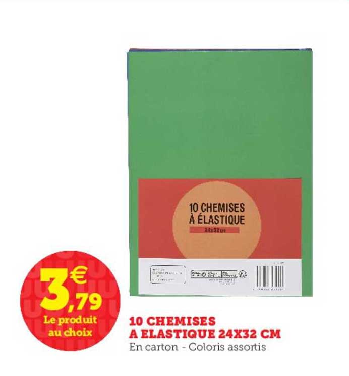 10 chemises à élastique 24x32 cm