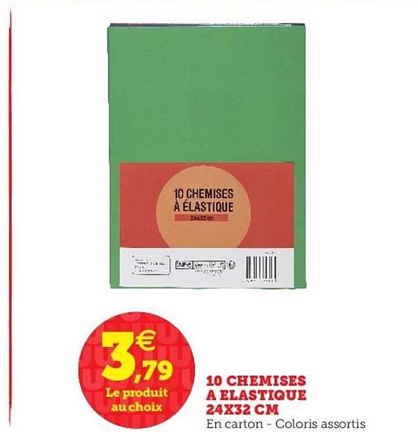 10 chemises à élastique 24x32 cm