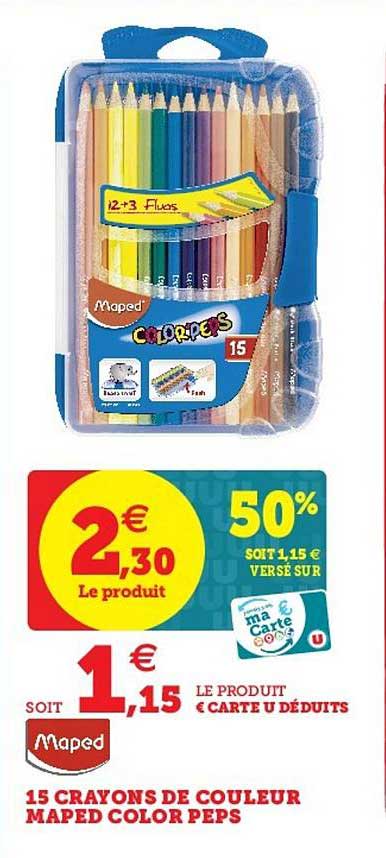 15 crayons de couleur maped color peps