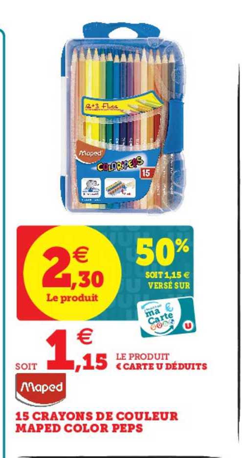 15 crayons de couleurs maped color peps