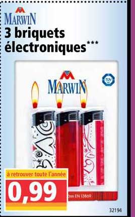 3 Briquets électroniques Marwin