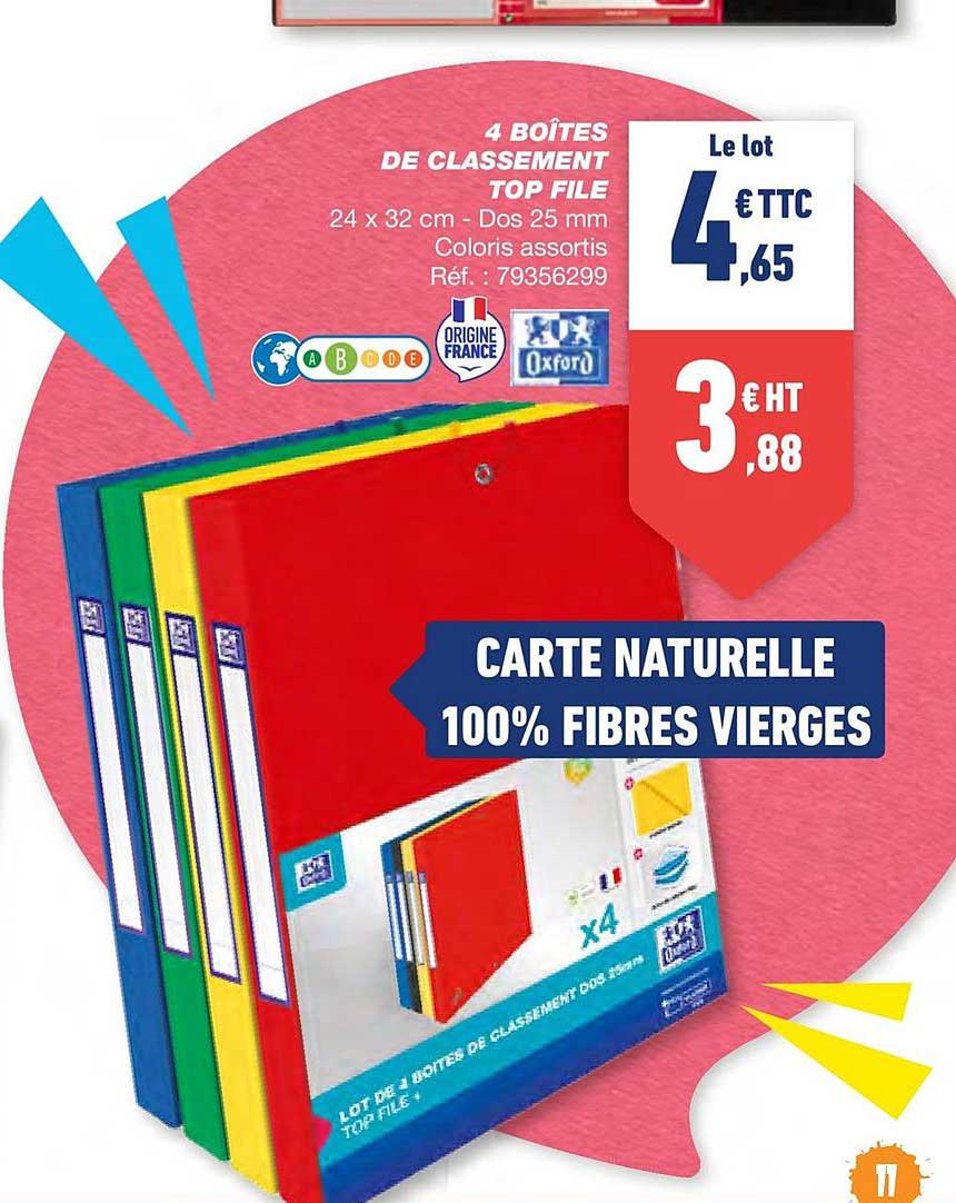 4 boîtes de classement top file oxford