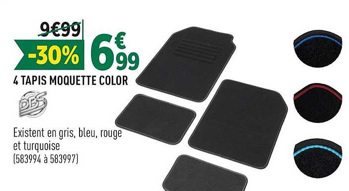 4 tapis moquette color dbs