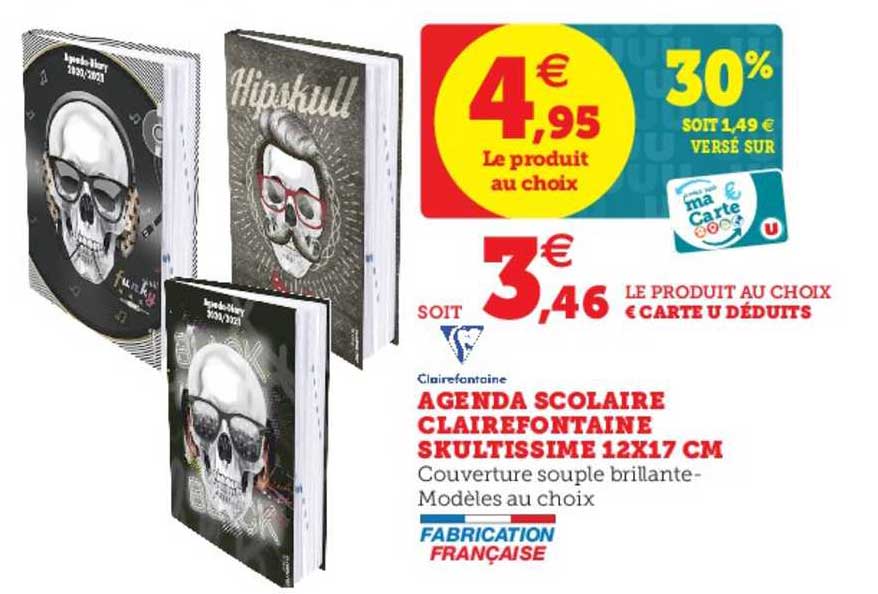 Agenda Scolaire Clairefontaine Skultissime 12x17 Cm