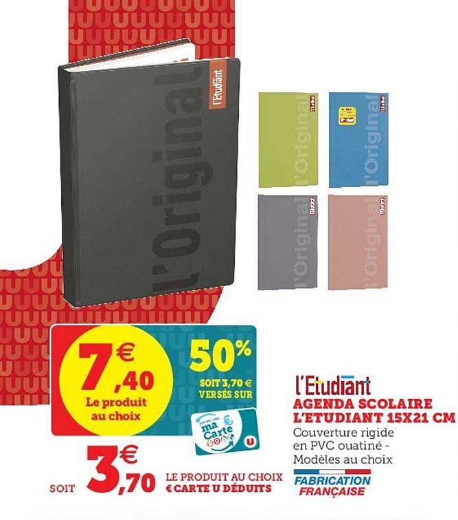 Agenda Scolaire L'étudiant 15x21 Cm