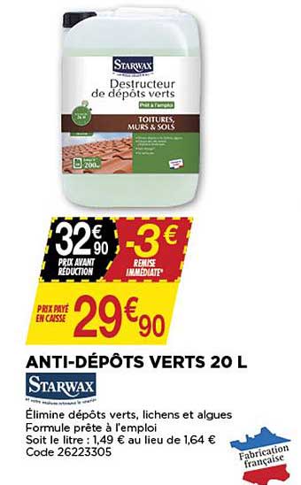 anti dépôts verts 20 l starwax