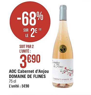 aoc cabernet d'anjou domaines de flines -68% sur le 2e