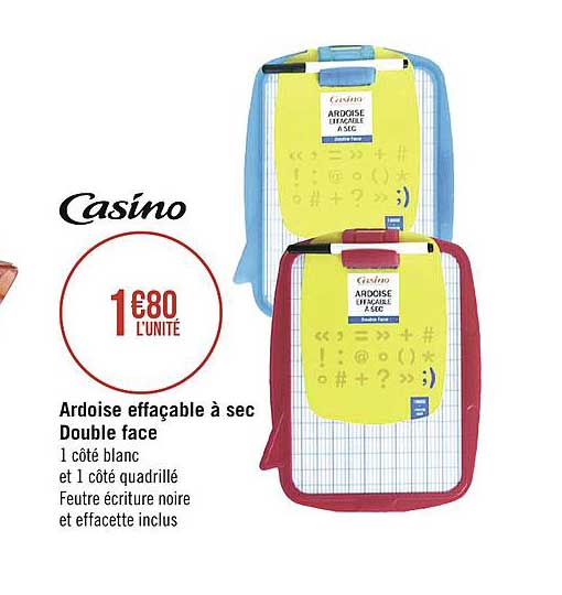 Ardoise Effaçable à Sec Double Face