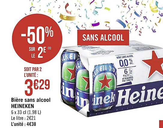 Bière Sans Alcool Heineken -50% Sur Le 2e