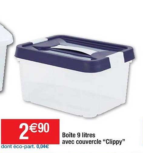 Boîte 9 Litres Avec Couvercle Clippy