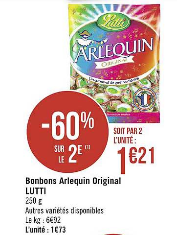 Bonbons Arlequin Original Lutti -60% Sur Le 2e