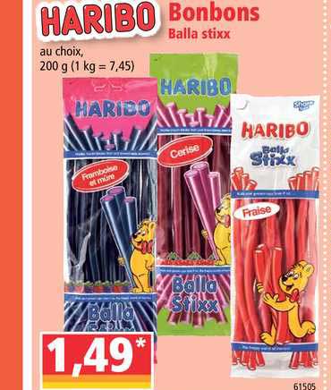 bonbons balla stixx haribo