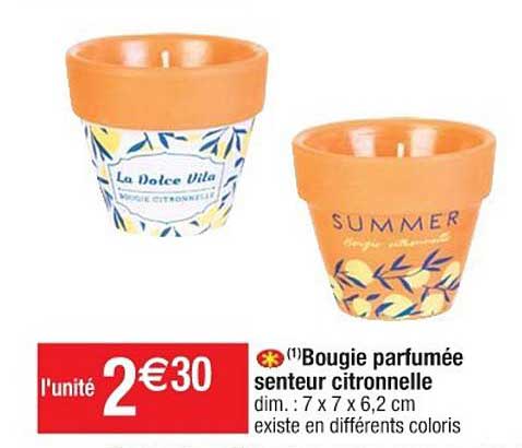 bougie parfumée senteur citronnelle