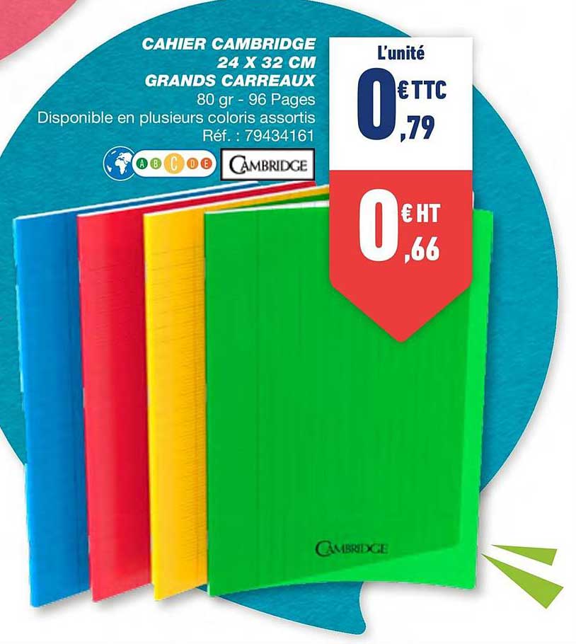 cahier cambridge 24 x 32 cm grands carreaux