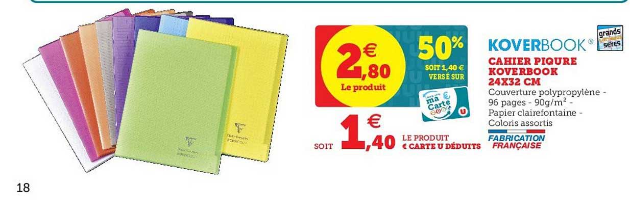 cahier piqure koverbook 24x32 cm