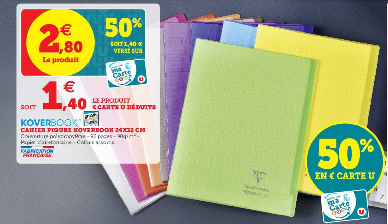 cahier piqure koverbook 24x32 cm